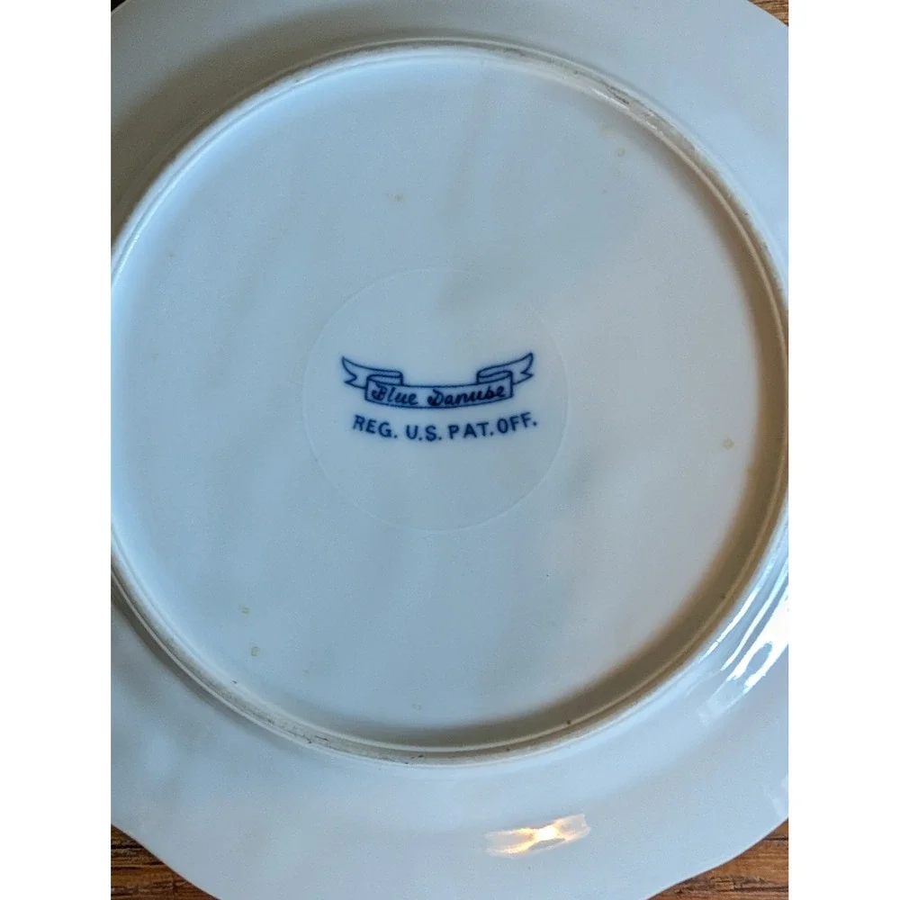 Vtg Blue Danube Bread Butter Plates Set of 4 Blue Onion Scalloped 6.75in READ***